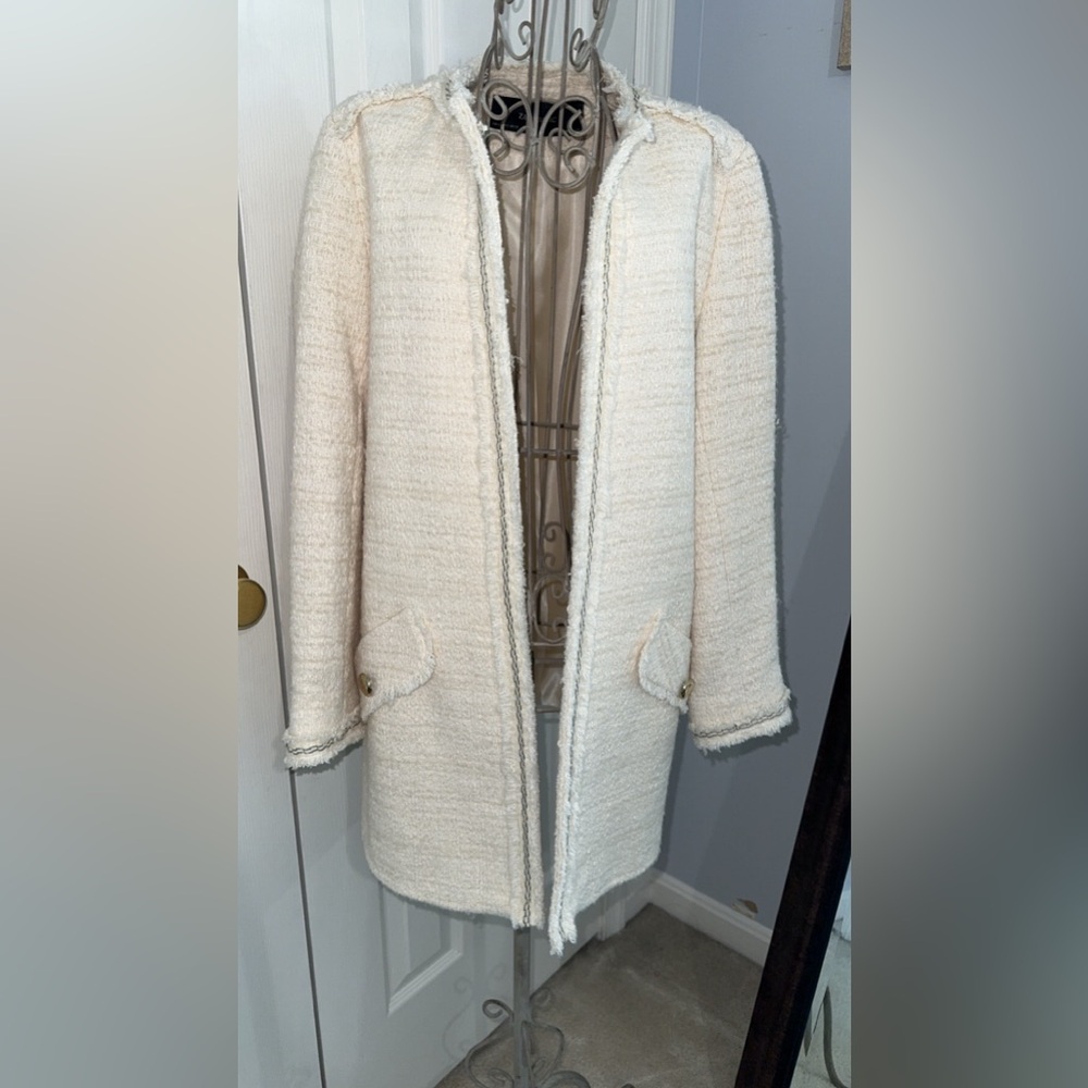 Zara Basic Tweed Mid Length Jacket - image 1